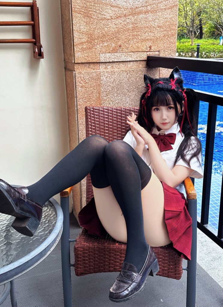 图片[1]-不呆猫 NO.046 温泉双马尾JK [22P1V-713M]-蜜桃啵啵
